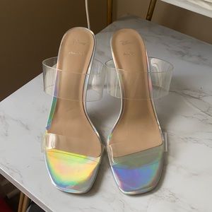Aldo Glass Sandal Heels